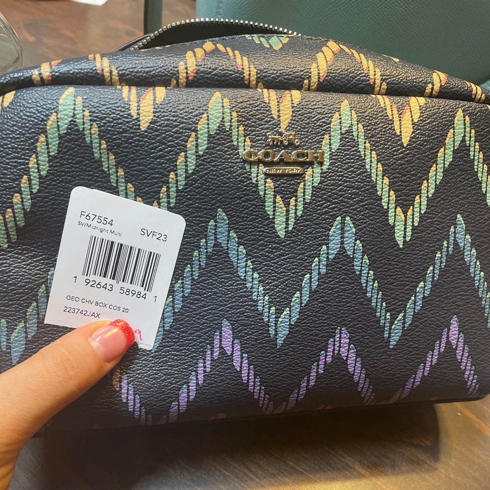 Coach Geo Chevron Cosmetic Bag